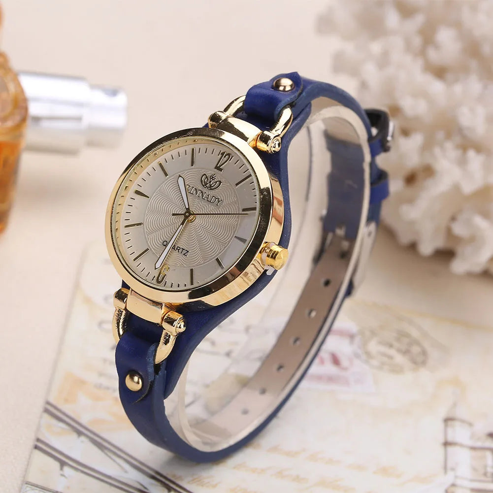 Women Casual Watches Round Dial Rivet PU Leather Strap Wristwatch Ladies Analog Quartz Watch Gift Fashion Luxury Wrist Watch