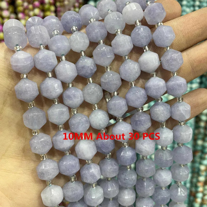 Natural Stone Blue Aquamarine Faceted Rondelle Square Irregular Round Space Beads For Jewelry Making Diy Bracelet Necklace