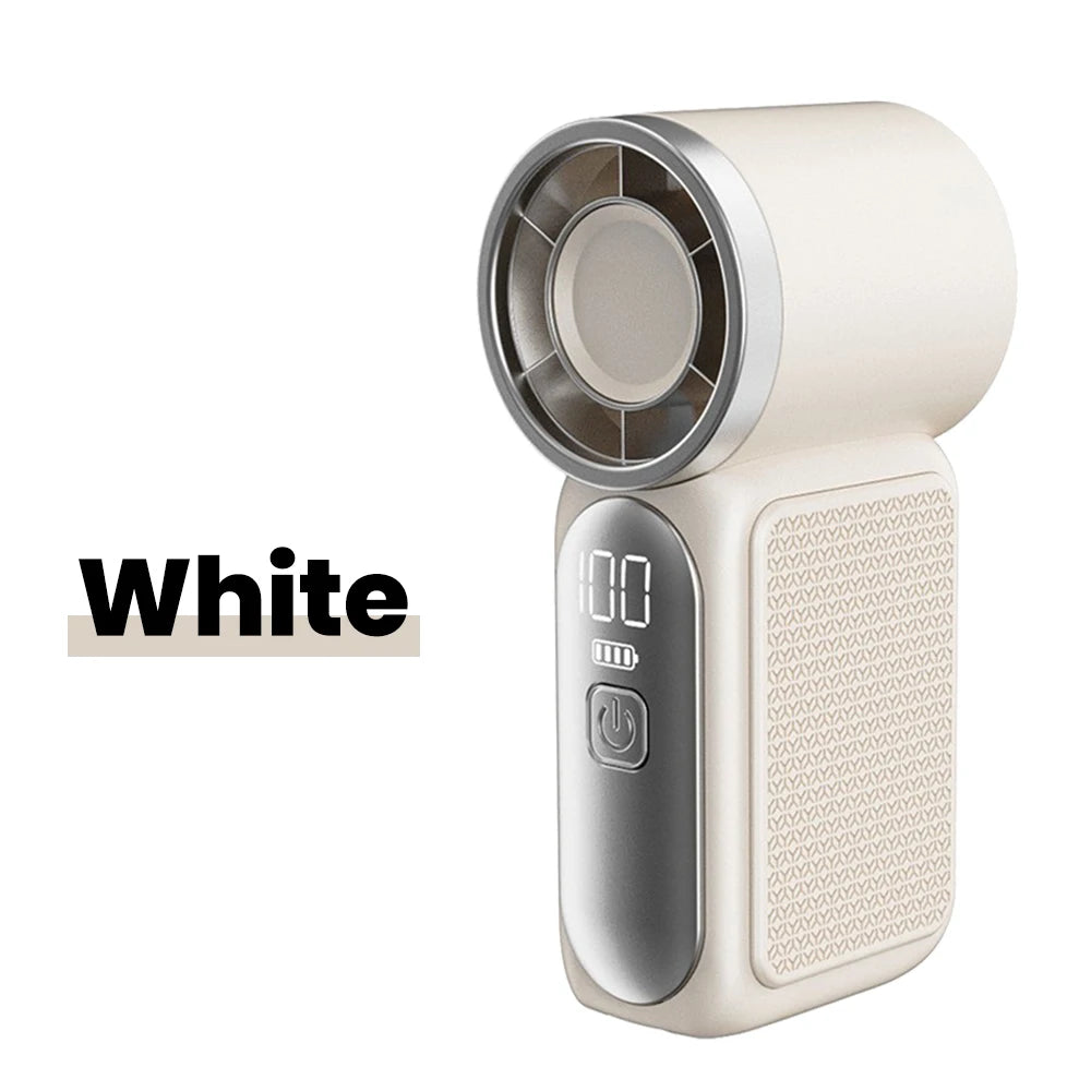 Handheld Mini Fan Type C Charging Digital Display Portable Folding Desktop Option AI Chip 5-Speed Adjustment Fan for Home Office