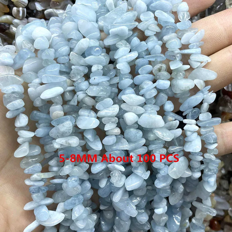 Natural Stone Blue Aquamarine Faceted Rondelle Square Irregular Round Space Beads For Jewelry Making Diy Bracelet Necklace