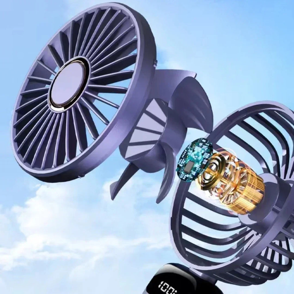 Handheld Fan Portable Rechargeable 5 Speed LED Digital Display 90° Adjustable USB Personal Fan with Aromatherapy for Home Office