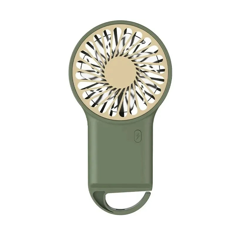 New Mini Handheld Fan Portable Hanging Hook USB Rechargeable Long Lasting Desktop Small Fan for Outdoor Mountaineering