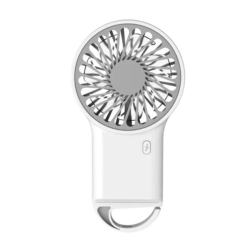 New Mini Handheld Fan Portable Hanging Hook USB Rechargeable Long Lasting Desktop Small Fan for Outdoor Mountaineering