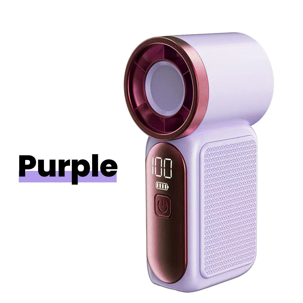 Handheld Mini Fan Type C Charging Digital Display Portable Folding Desktop Option AI Chip 5-Speed Adjustment Fan for Home Office