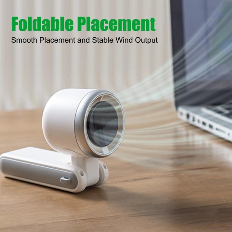 Handheld Fan Portable Foldable USB Rechargeable, Ultra Quiet 5-speed Adjustable Ideal for Outdoor Activities, Travel, and Beac