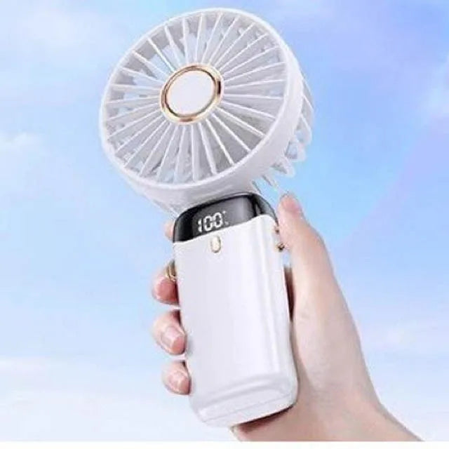 2026 Hot Handheld Mini Fan Foldable Portable Neck Hanging Fans 5 Speed USB Rechargeable Fan with Phone Stand and Display Screen