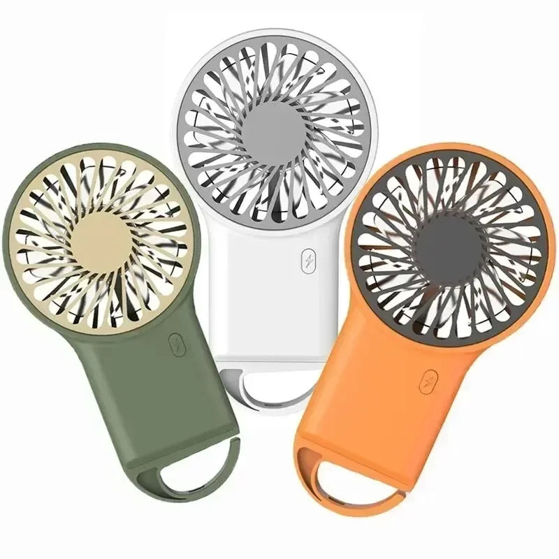 New Mini Handheld Fan Portable Hanging Hook USB Rechargeable Long Lasting Desktop Small Fan for Outdoor Mountaineering