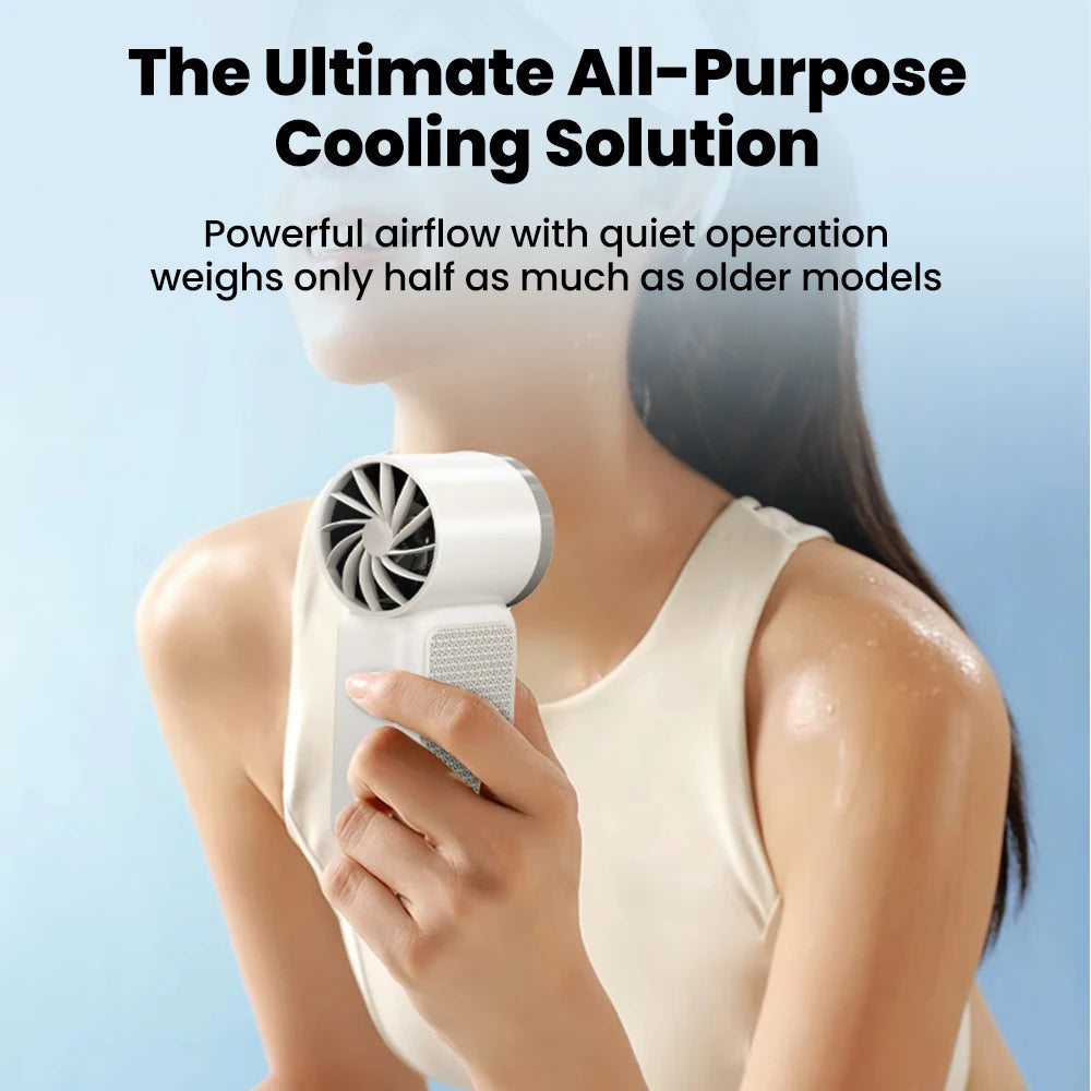 Handheld Mini Fan Type C Charging Digital Display Portable Folding Desktop Option AI Chip 5-Speed Adjustment Fan for Home Office