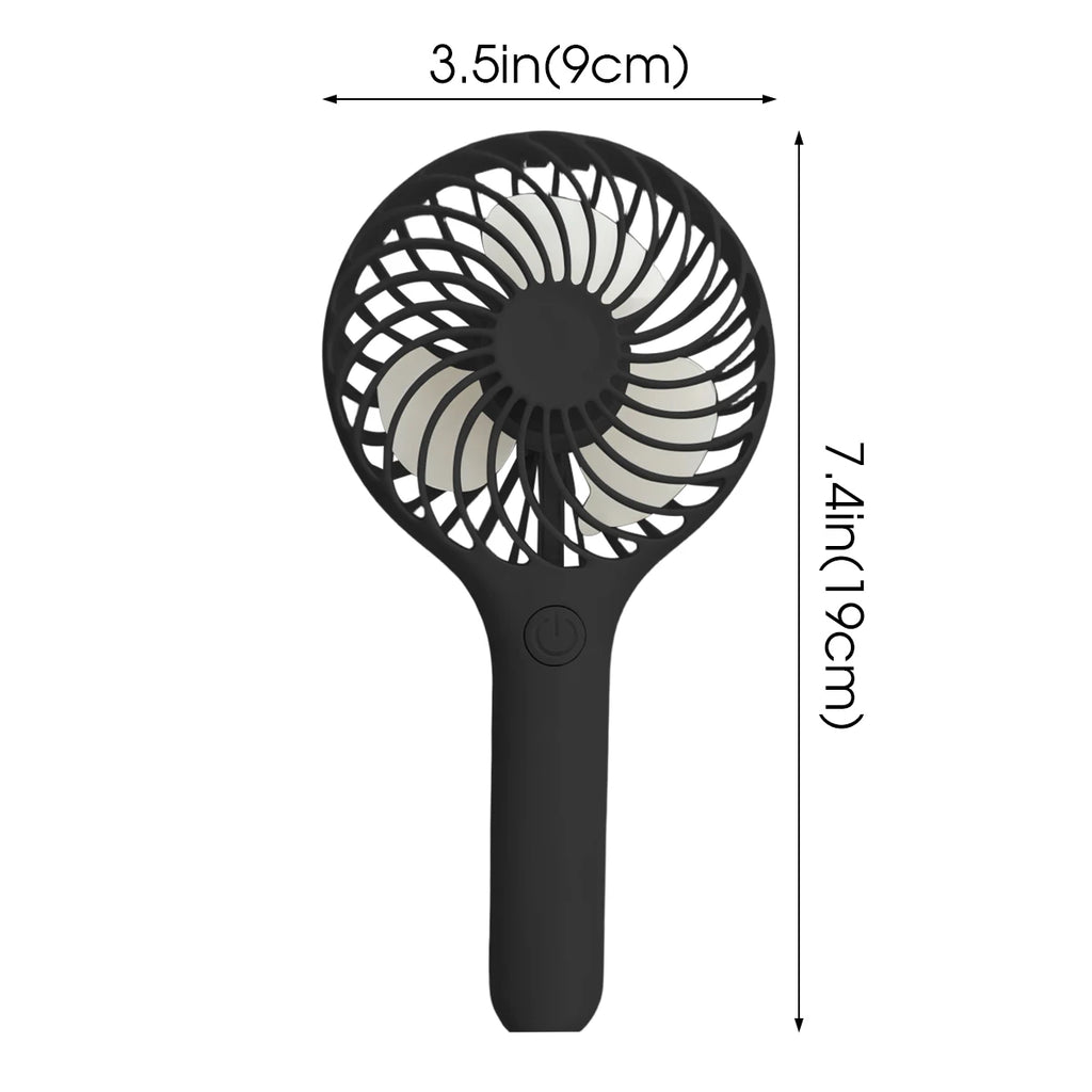 Handheld Fan Portable Fan Unisex USB-Rechargeable 1200mAh Mini Fan 3-Speed Settings Ideal for Home Office Outdoor and Travel