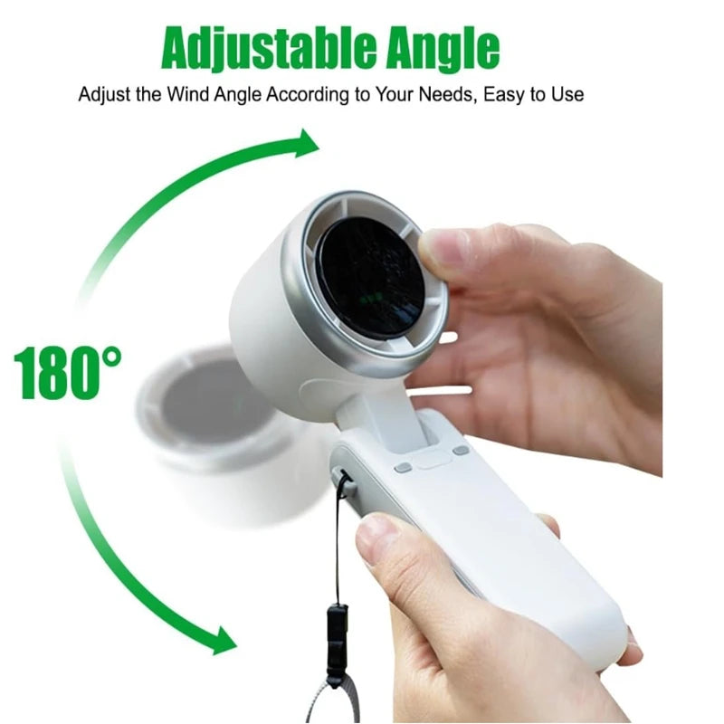 Handheld Fan Portable Foldable USB Rechargeable, Ultra Quiet 5-speed Adjustable Ideal for Outdoor Activities, Travel, and Beac