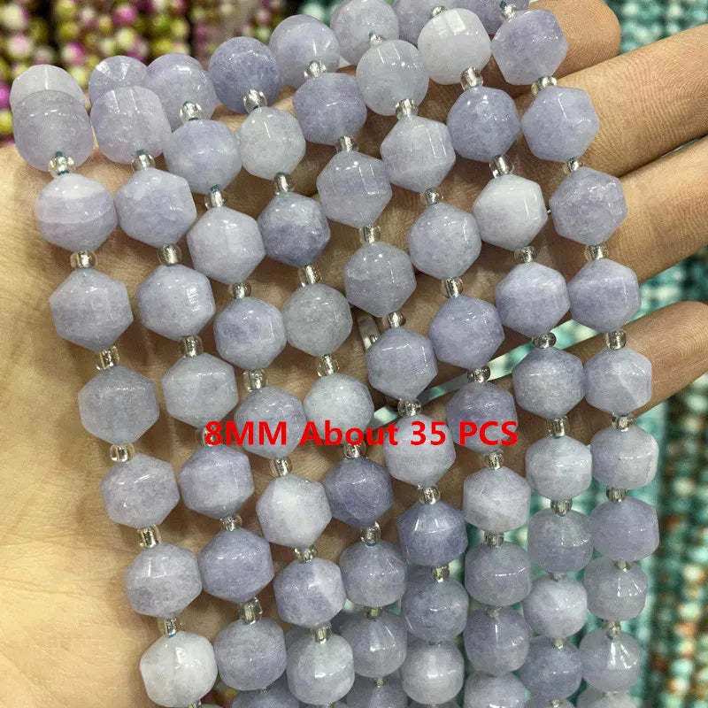 Natural Stone Blue Aquamarine Faceted Rondelle Square Irregular Round Space Beads For Jewelry Making Diy Bracelet Necklace