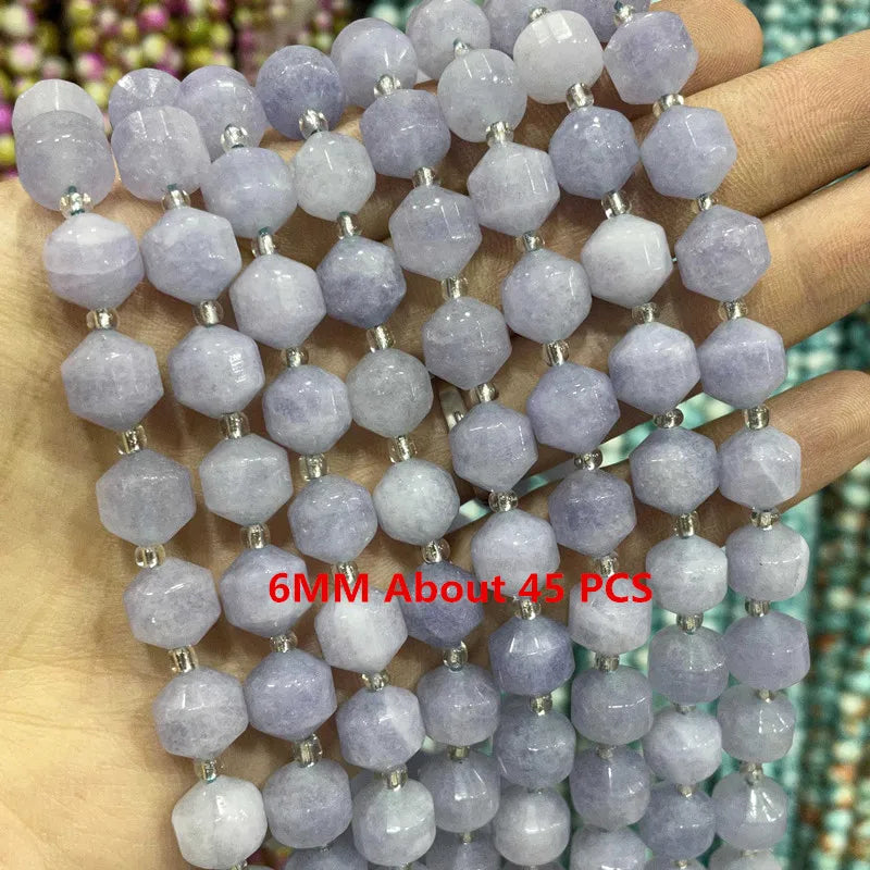 Natural Stone Blue Aquamarine Faceted Rondelle Square Irregular Round Space Beads For Jewelry Making Diy Bracelet Necklace