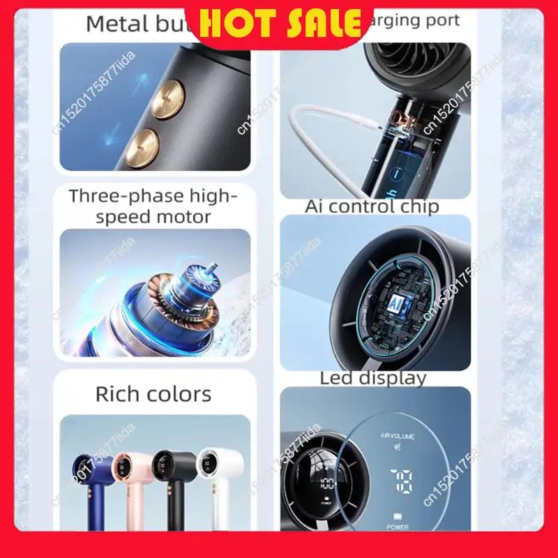 Needful Portable Fan Handheld Desktop Small Fan Rechargeable Mini Turbo Fan High Speed Handheld Fan USB Mini Portable Fan