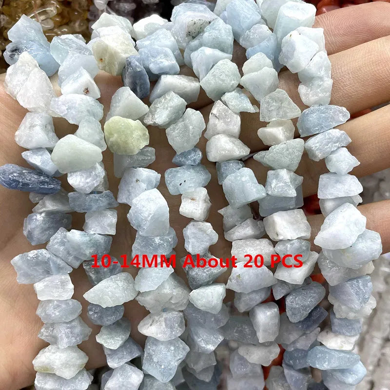 Natural Stone Blue Aquamarine Faceted Rondelle Square Irregular Round Space Beads For Jewelry Making Diy Bracelet Necklace