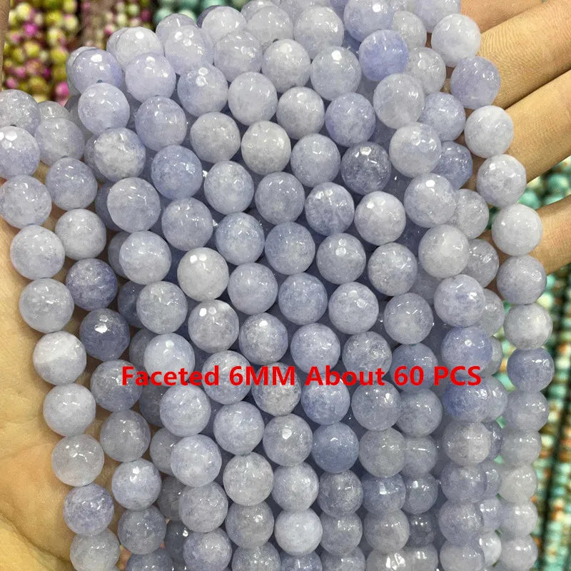 Natural Stone Blue Aquamarine Faceted Rondelle Square Irregular Round Space Beads For Jewelry Making Diy Bracelet Necklace