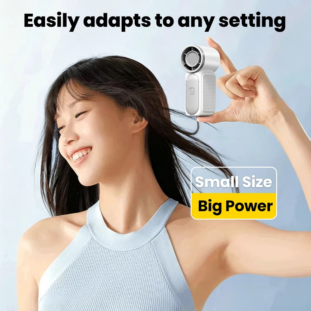 Handheld Mini Fan Type C Charging Digital Display Portable Folding Desktop Option AI Chip 5-Speed Adjustment Fan for Home Office