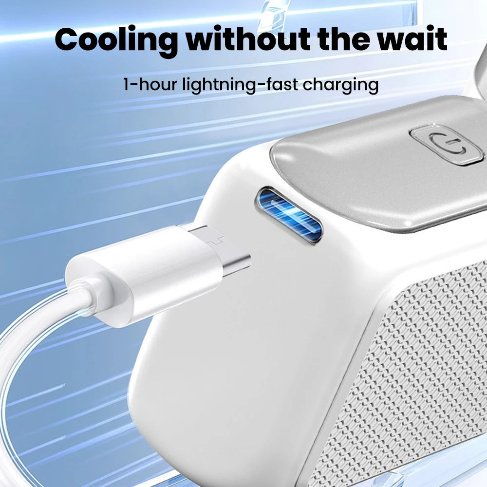 Handheld Mini Fan Type C Charging Digital Display Portable Folding Desktop Option AI Chip 5-Speed Adjustment Fan for Home Office